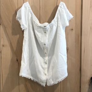 White off the shoulder shirt